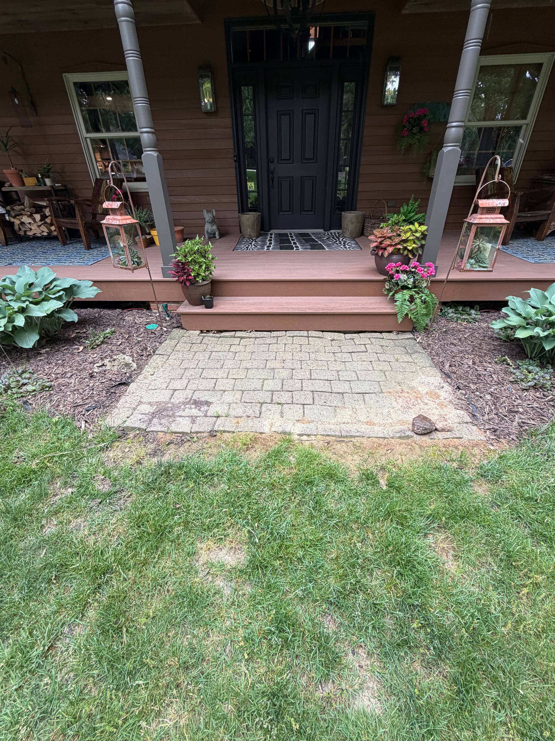 Phase 1 Complete - Paver Reset and Flagstone Bed Edging Done Right image
