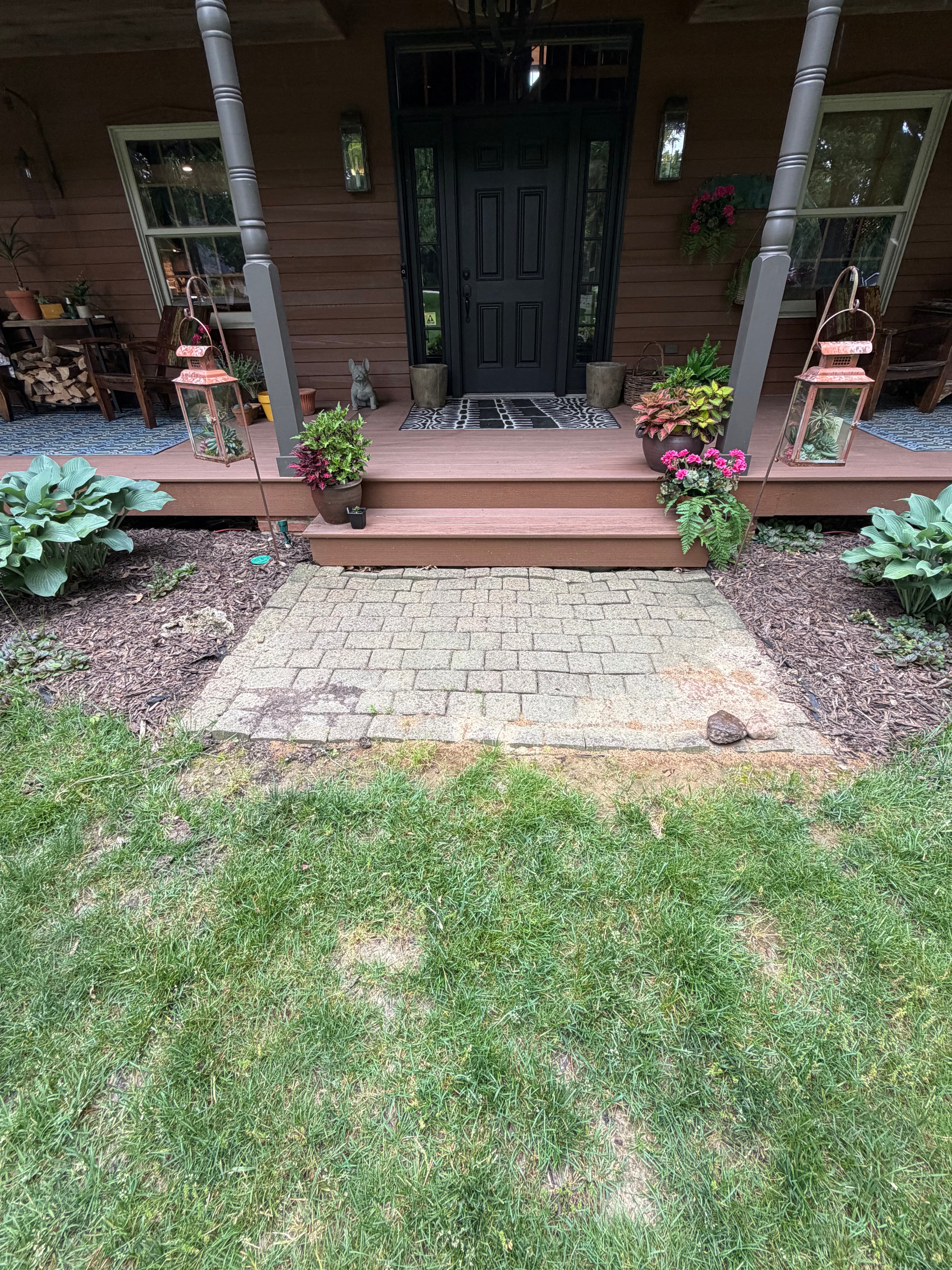 Project Phase 1 Complete - Paver Reset and Flagstone Bed Edging Done Right image